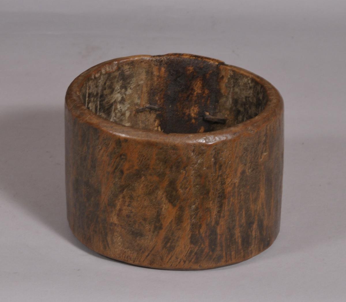 S/3887 Antique Treen 19th Century Asian Dug Out Bowl