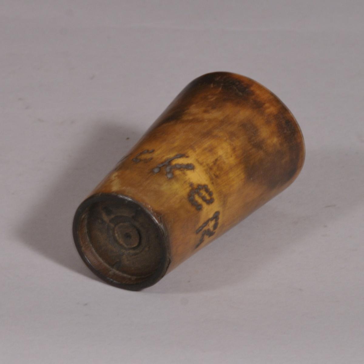 S/3891 Antique Golden Horn Beaker of the Georgian Period