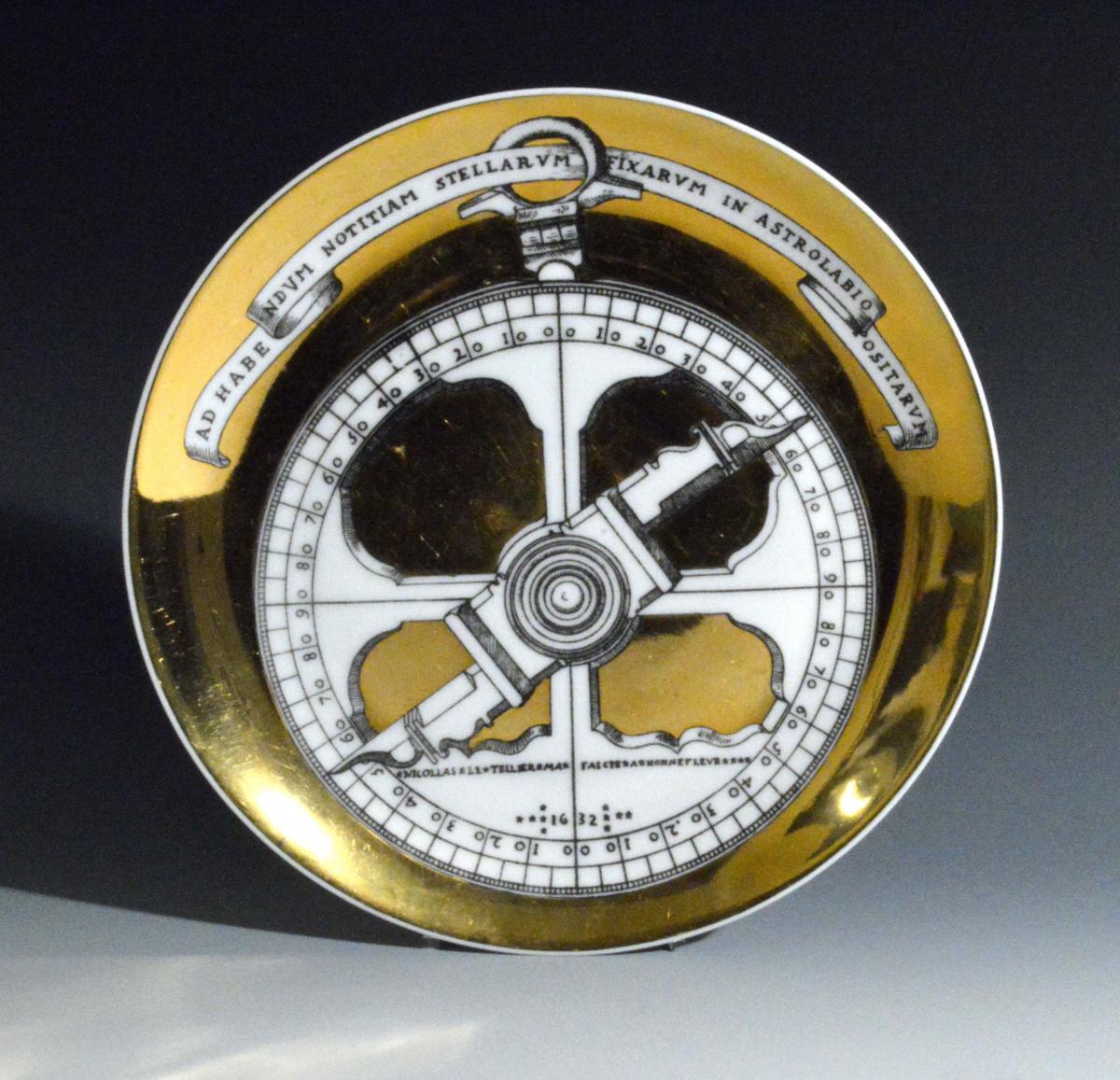 Vintage Piero Fornasetti Porcelain Astrolabe Complete Set of Twelve Plates