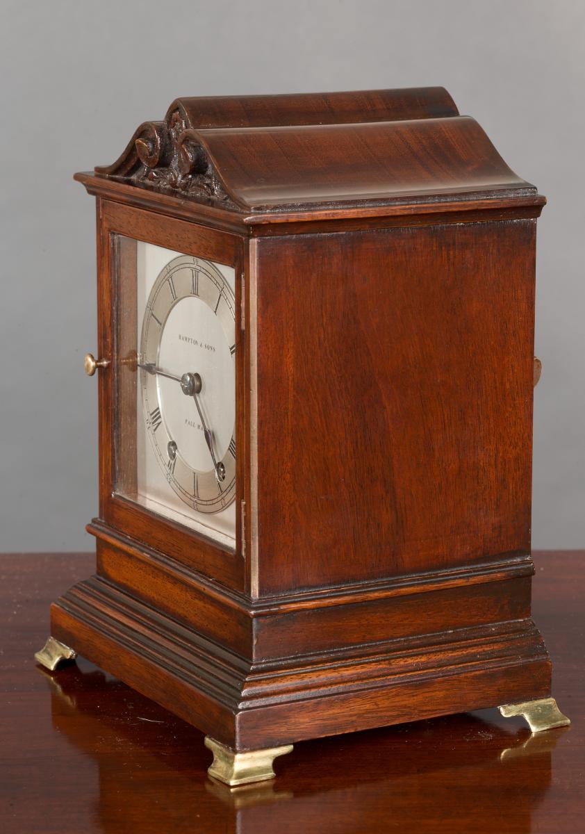 Victorian Mahogany Mantel Clock, Hampton & Son, Pall Mall