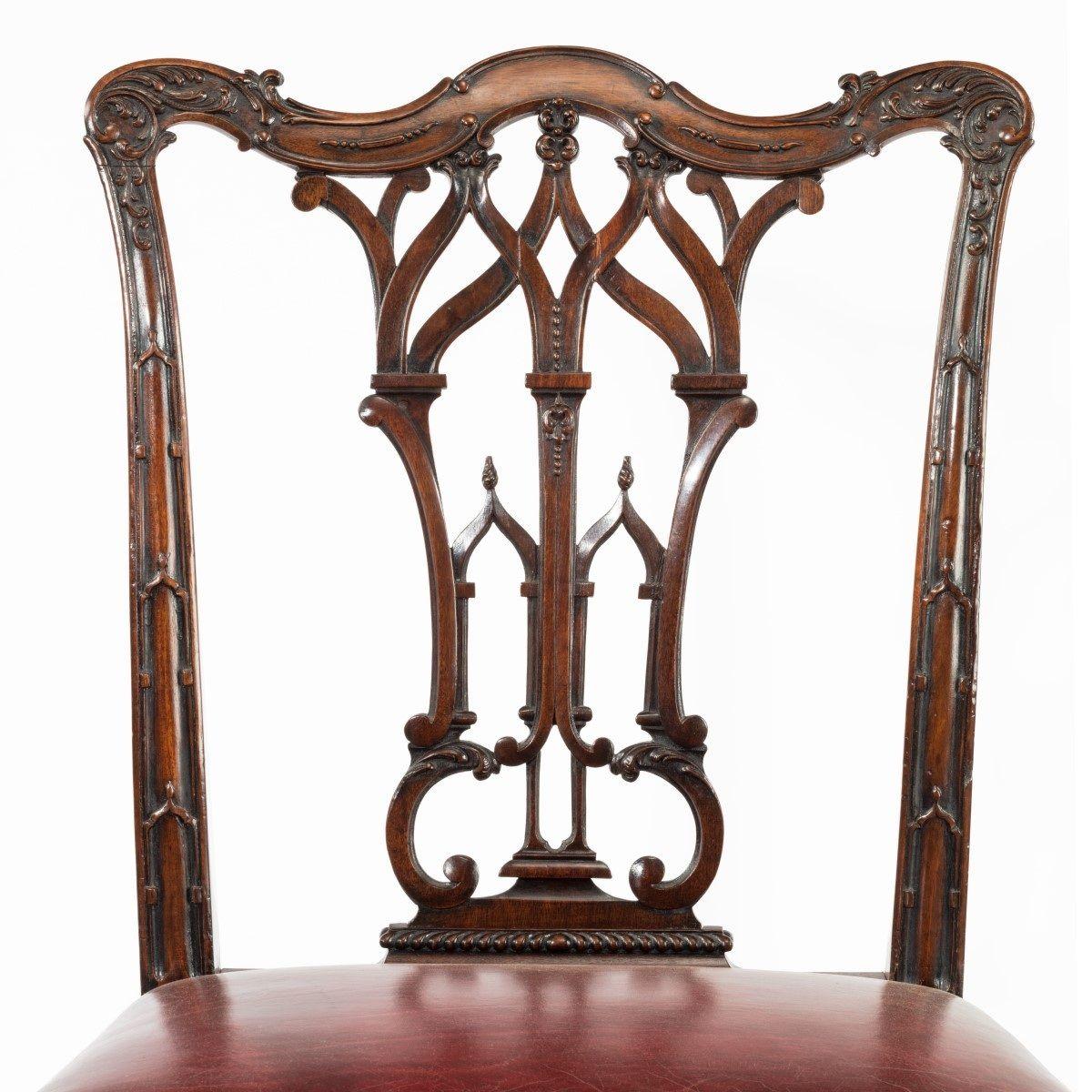 Set of 16 Victorian mahogany dining chairs in the Chippendale style
