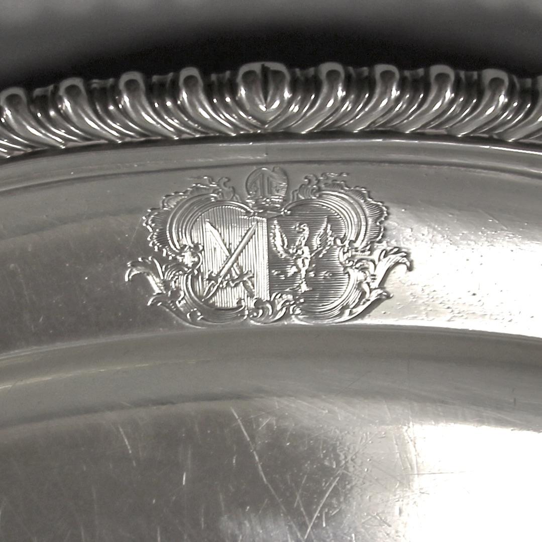 George III pair matching meat dishes engraved with identical arms