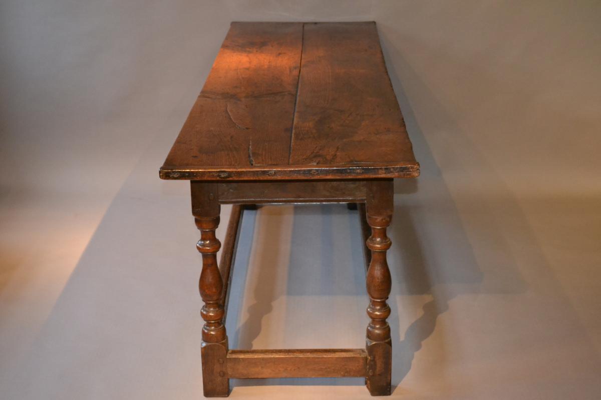 A late 17th century oak refectory table