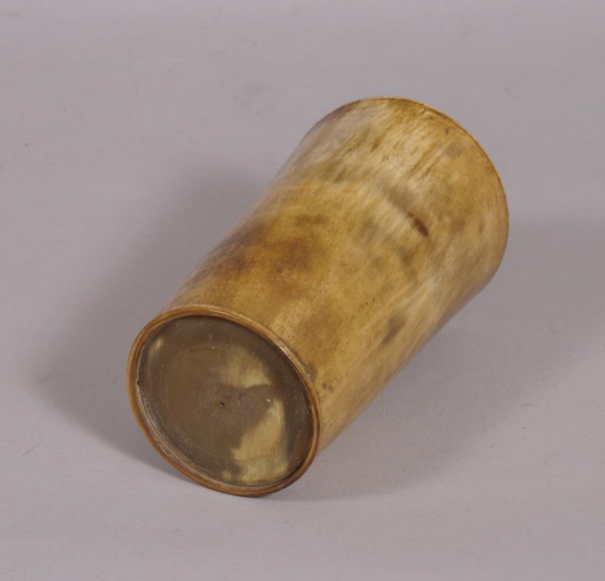 S/3972A Antique 19th Century Large Blond Horn Ale Beaker