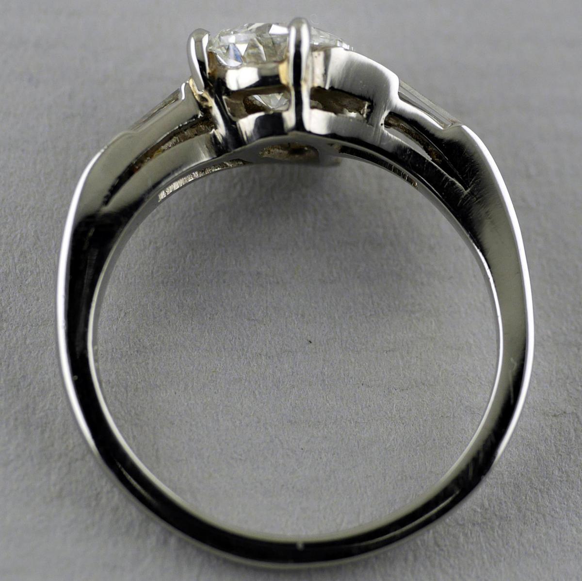 1.01 Carat Pear Shape Certified D Color Platinum Diamond Ring