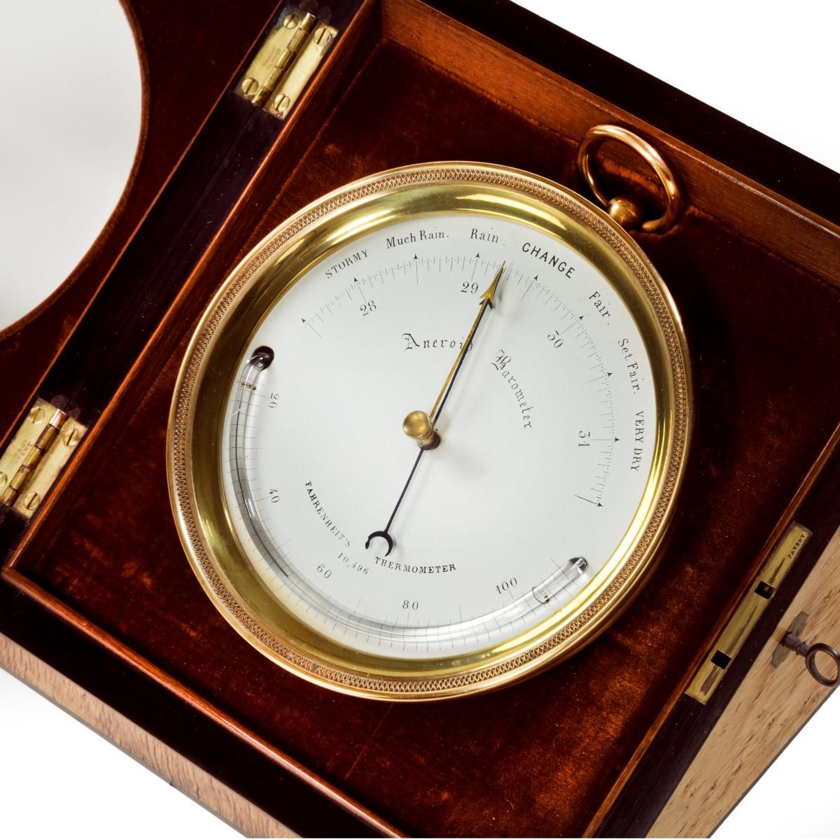 An aneroid desk barometer by C W Dixey