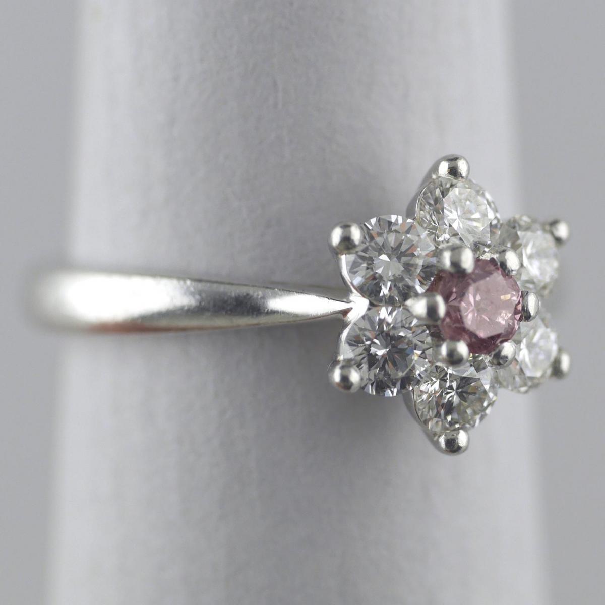 Certified Untreated Fancy Purple Diamond Platinum Star Cluster Ring, 2010