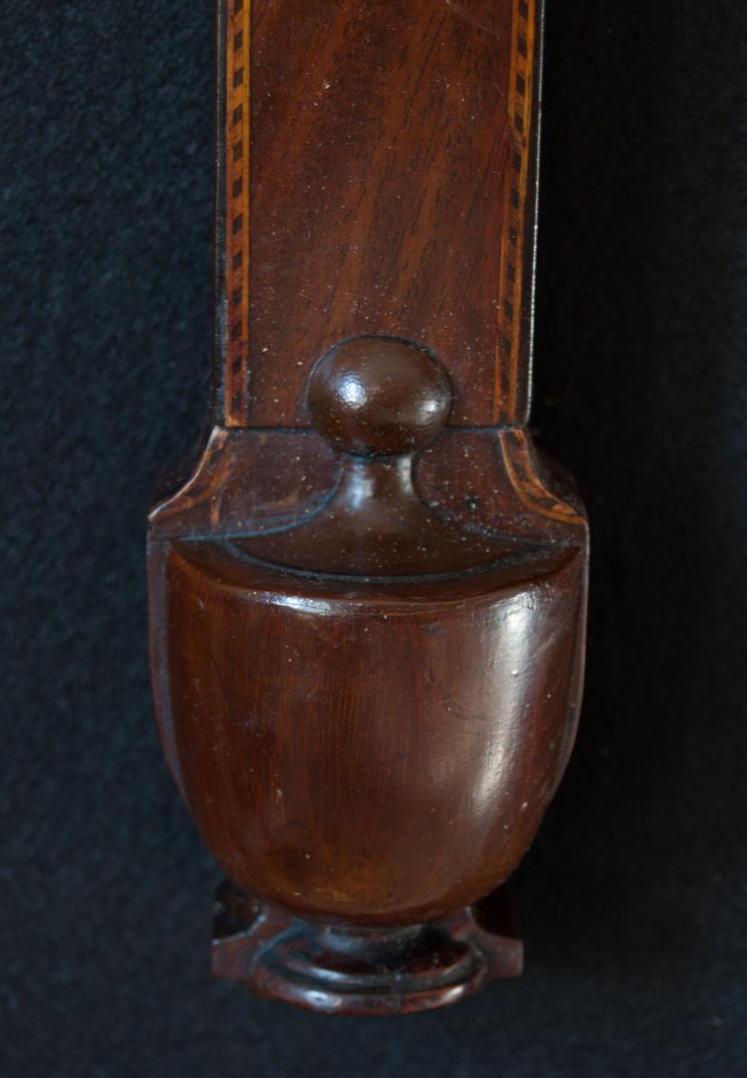 Robert Banks - London. Unusually slender Georgian mahogany Stick Barometer. c1810