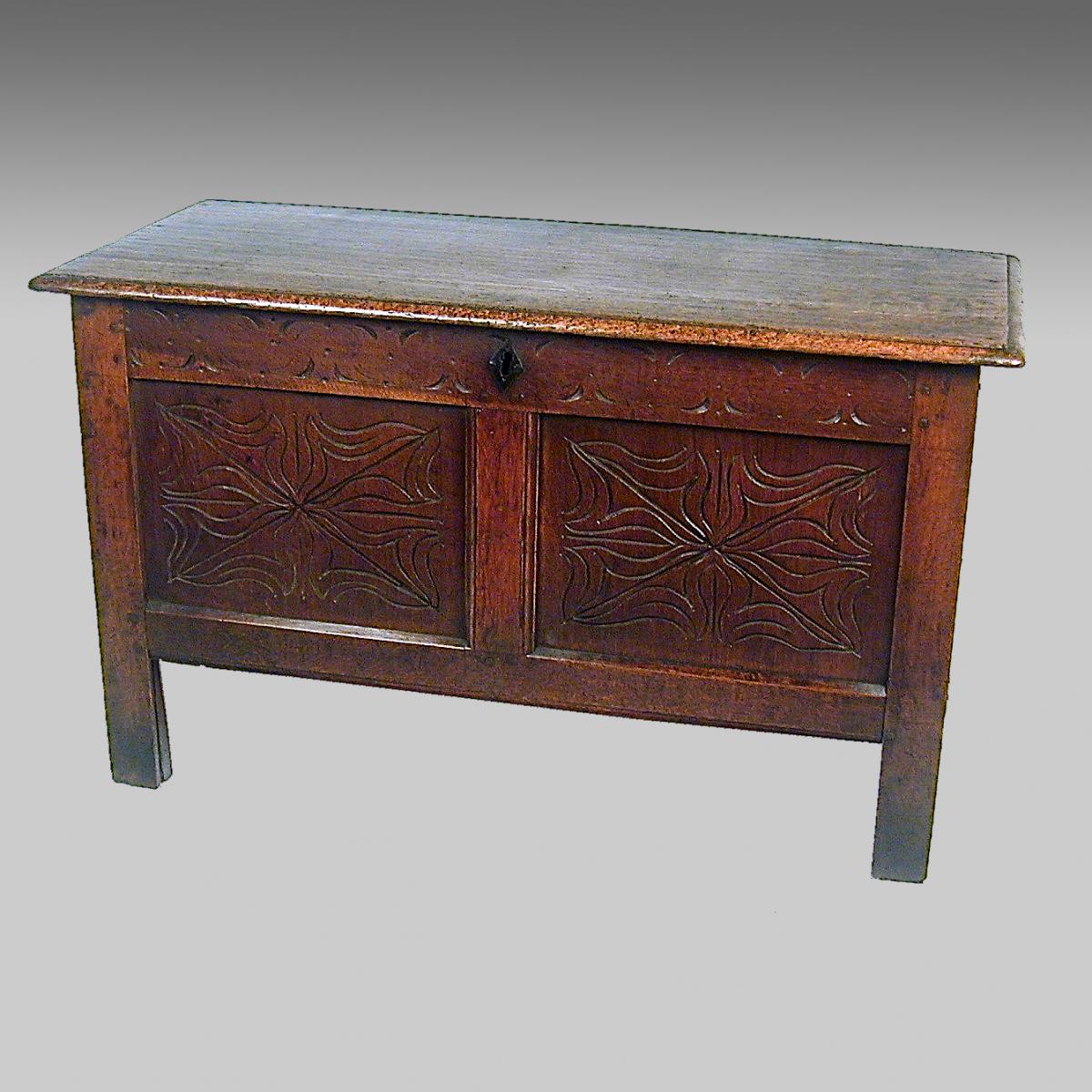small 17th century west country coffer
