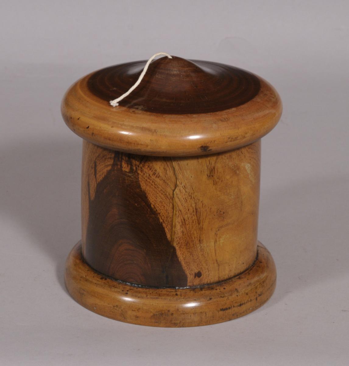 S/3981 Antique Treen 19th Century Lignum Vitae String Barrel