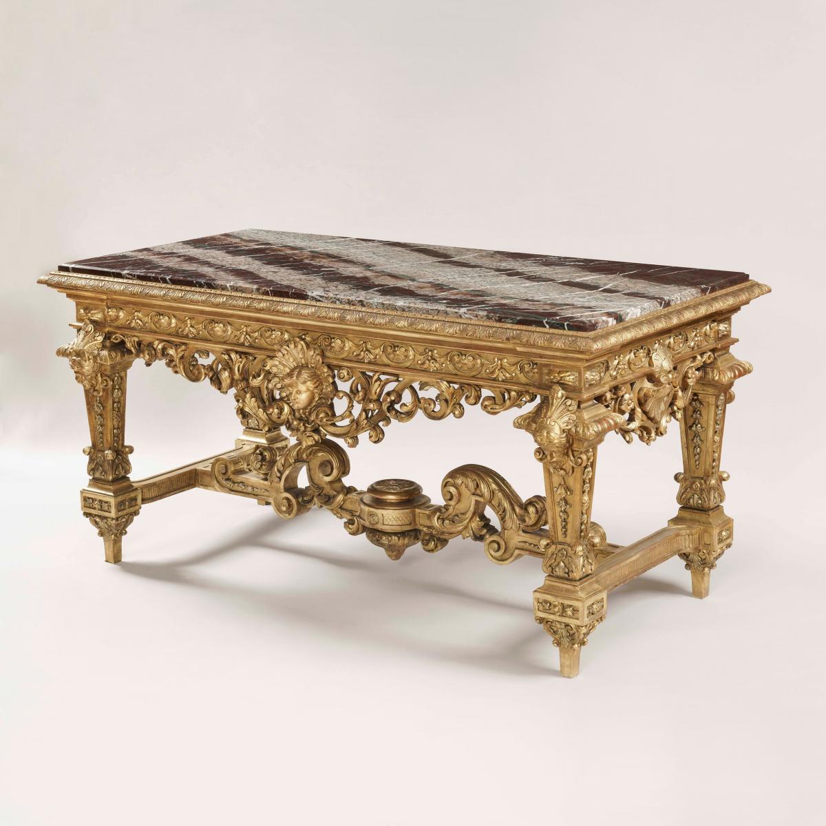 Exceptional Giltwood Table de Milieu in the Louis XIV Style