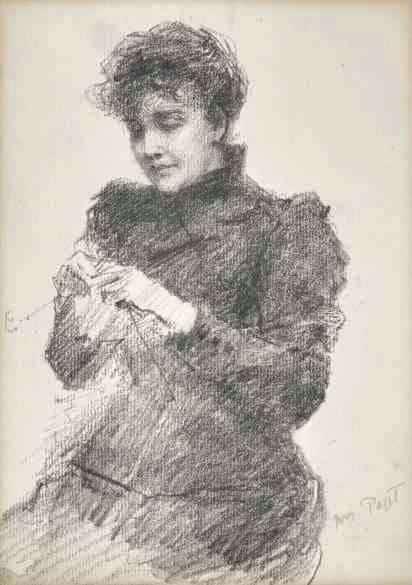 John Butler Yeats (Irish 1839-1922), Mrs Paget knitting