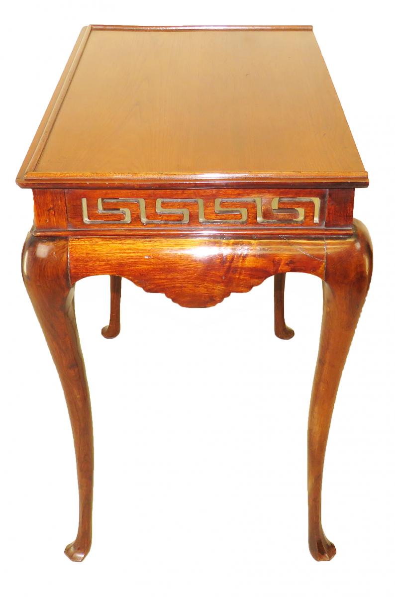 Continental Walnut Console Side Table In Chinese Taste