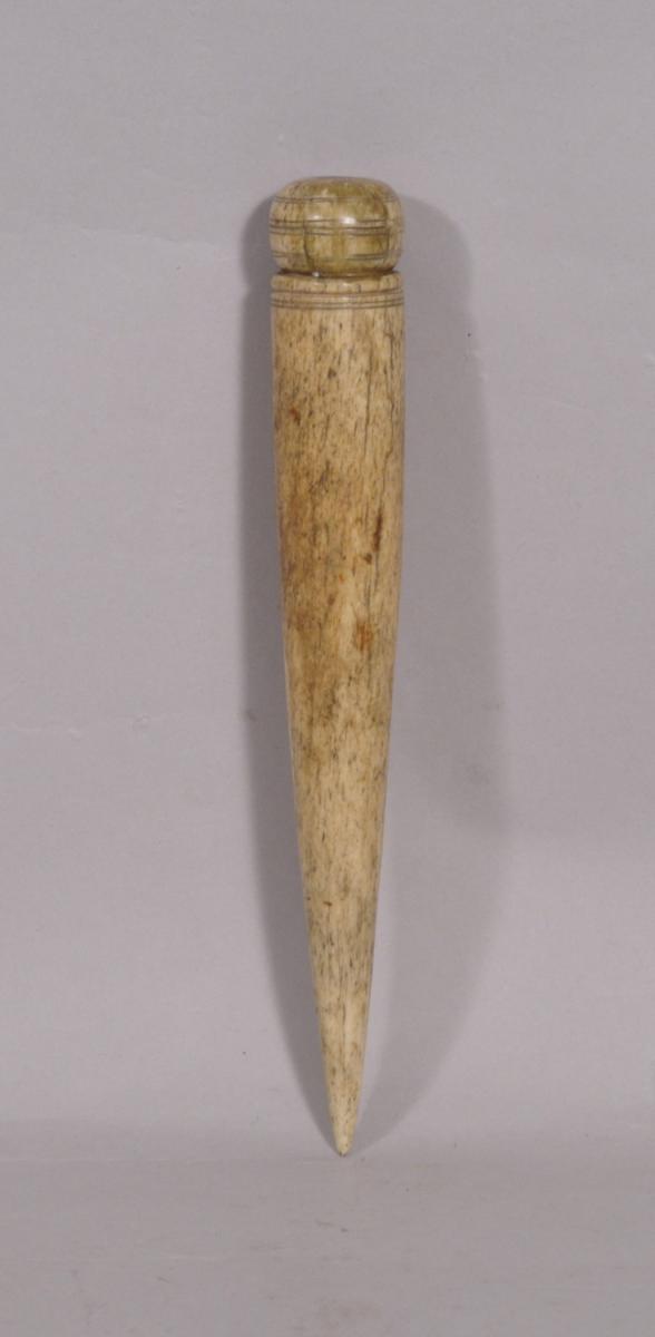 S/3983 Antique Whale Bone Fid of the Georgian Period