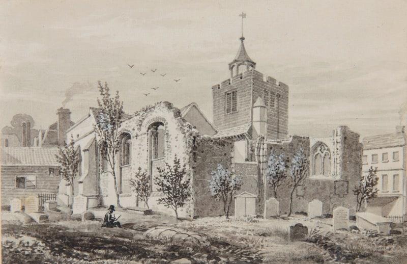 St Nicholas’s, Colchester, with an artist sketching, Thomas Hosmer Shepherd (British, 1793–1864)
