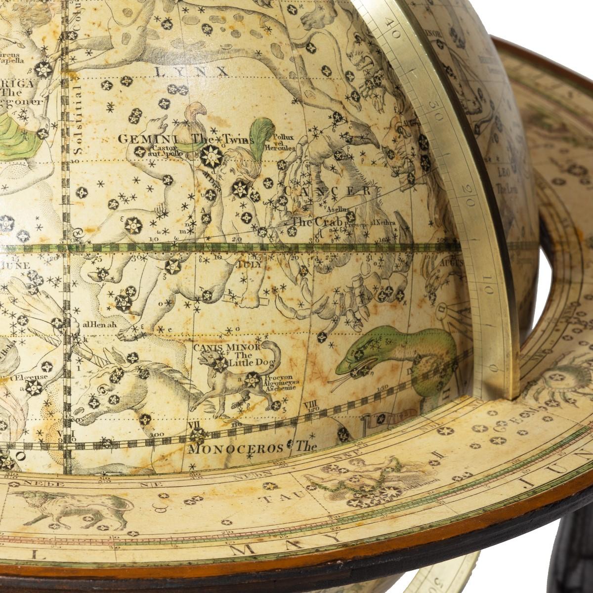 A 12 inch celestial table globe by Harris and Son