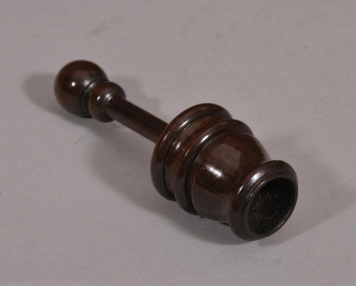 S/4009 Antique Treen 19th Century Rosewood Tobacco Measure