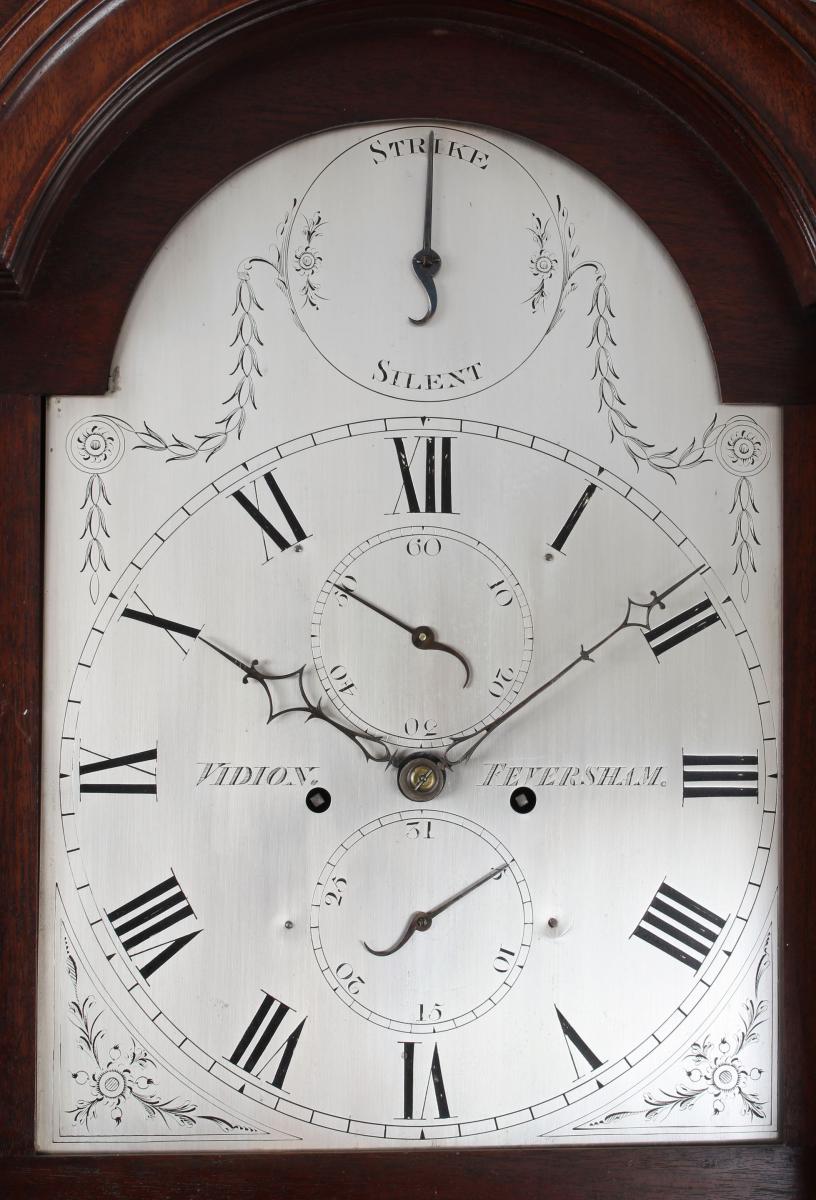 George III period mahogany long-case clock by John Vidion of Faversham