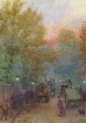 An Autumn Evening on the Marylebone Road, Arthur Hopkins R.W.S. (1848-1930)