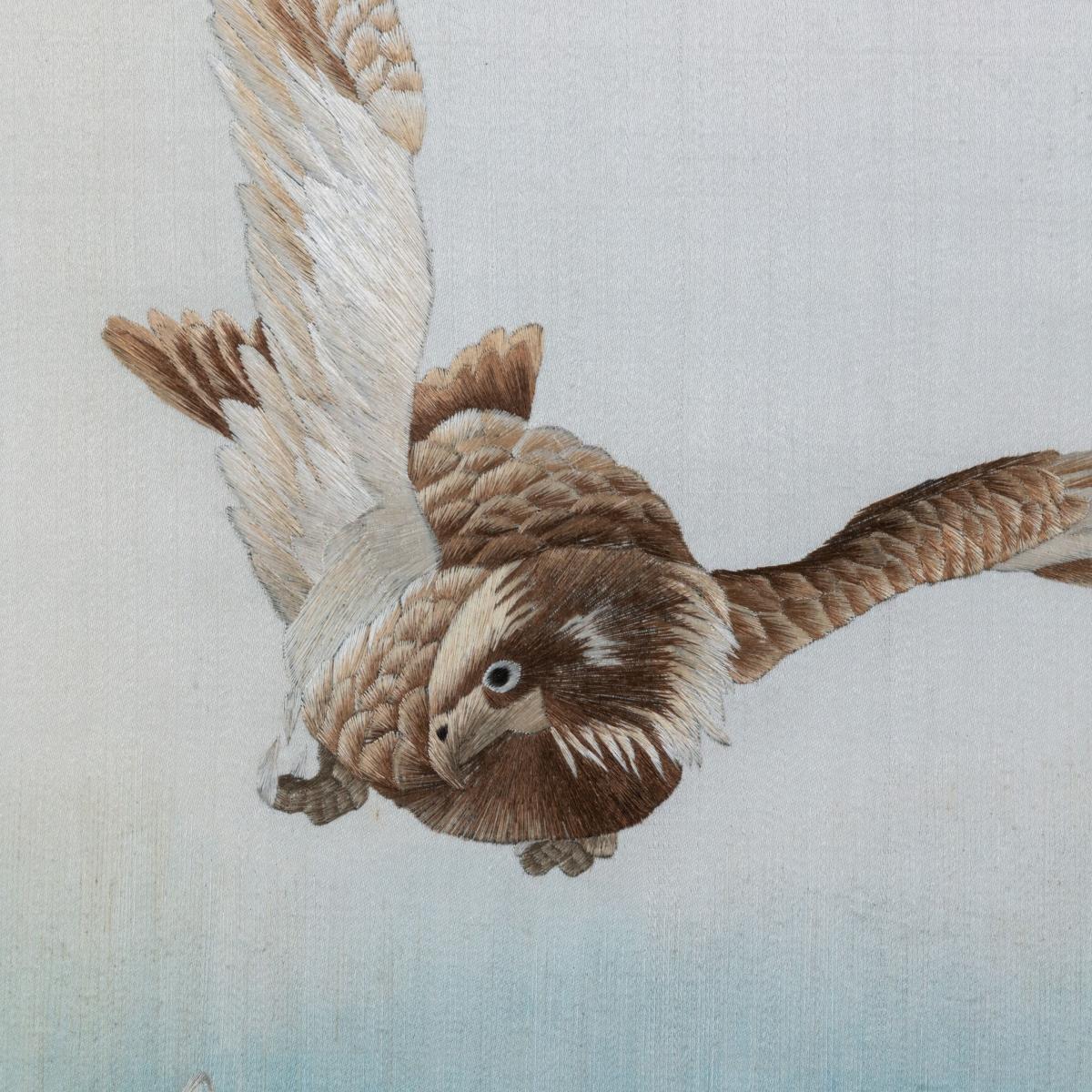 Embroidered Chinese silk picture of a sea eagle