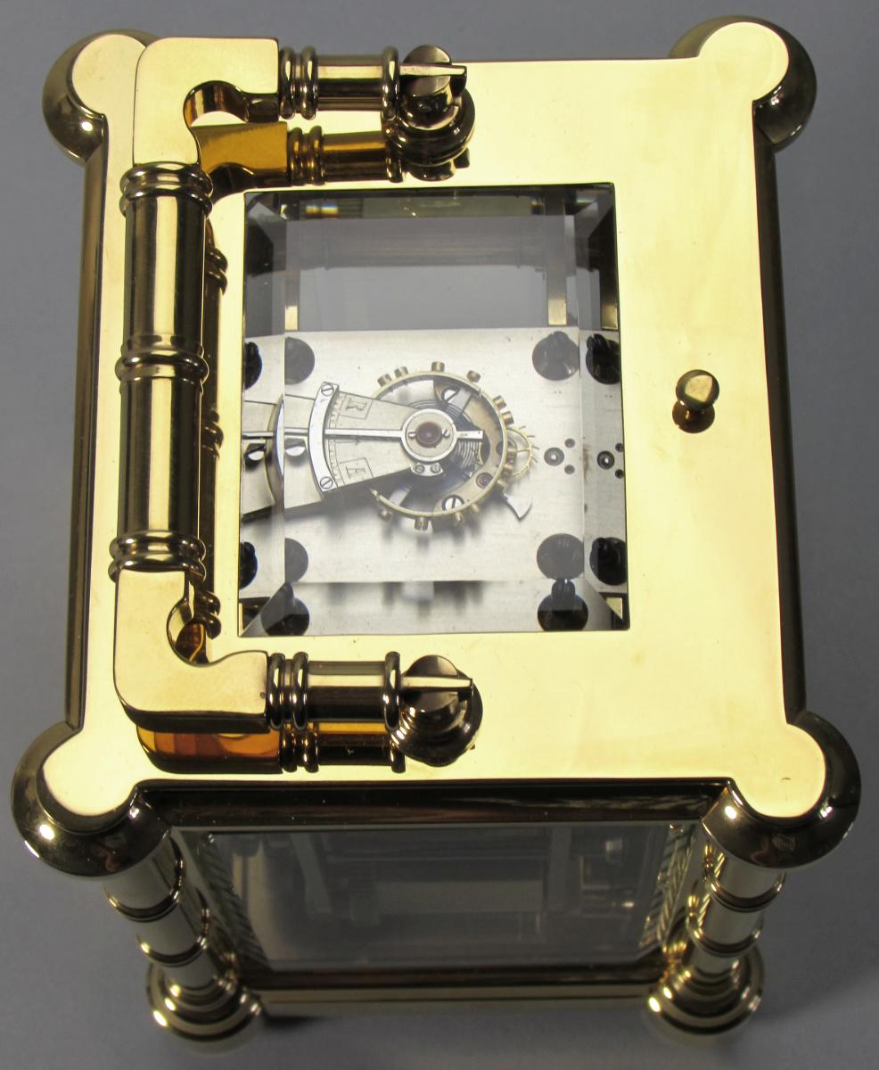 Henri Jacot grande-sonnerie bambu carriage clock top