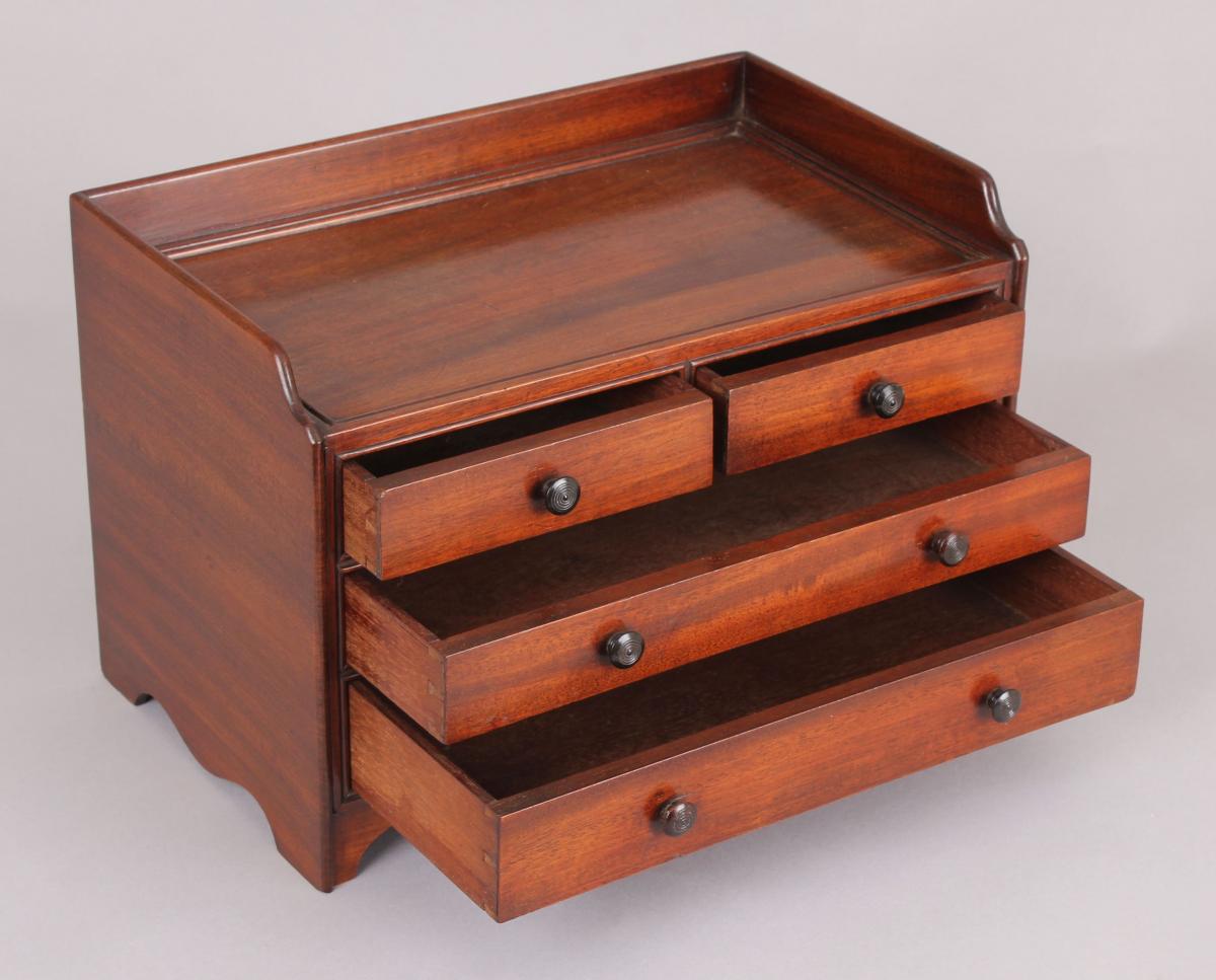 Fine quality George III period miniature mahogany chest-of-drawers
