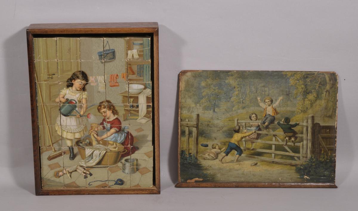 S/4006 Antique Victorian Paper and Wooden Cubed Jigsaw