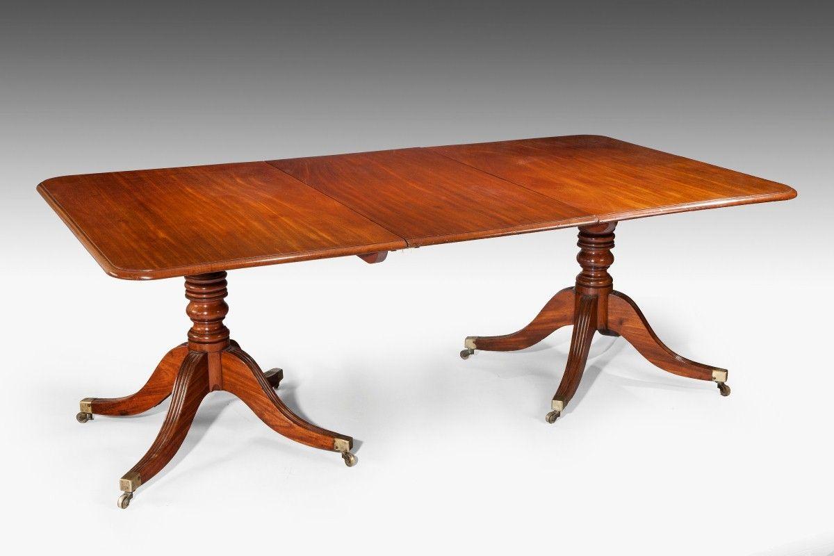 Georgian/Regency twin pillar antique dining table