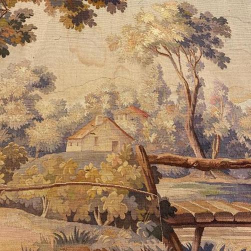 An Aubusson Tapestry Depicting A Pastoral Scene. French, Circa 1900. 