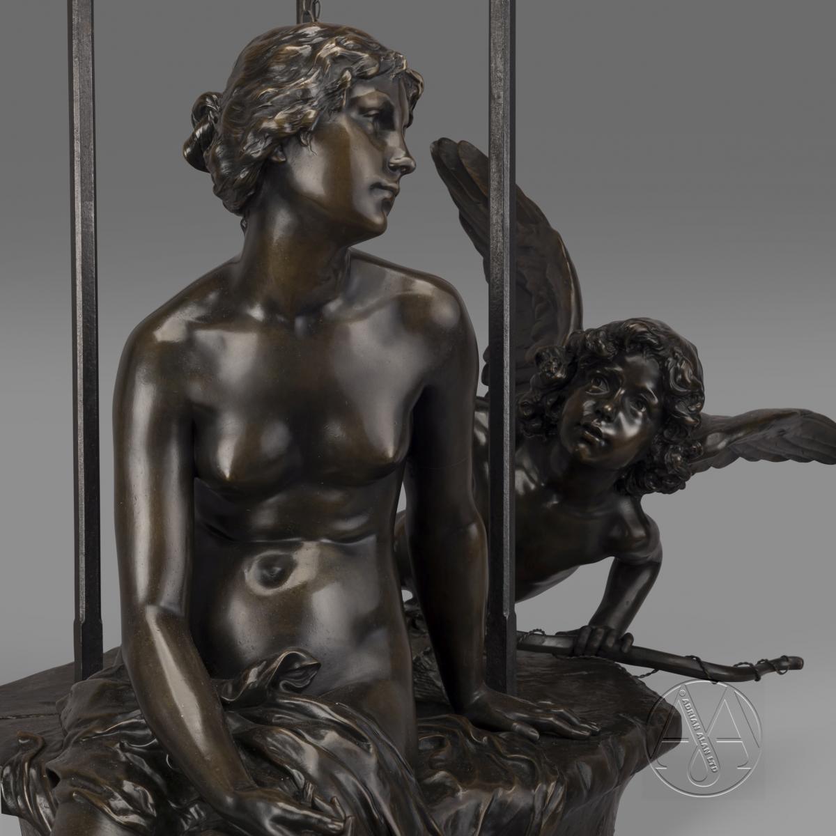 'Le Puits Qui Parle' (The Speaking Well) - An Important Exhibition Bronze Group, By Paul Eugène Mengin.  French, Circa 1900. 