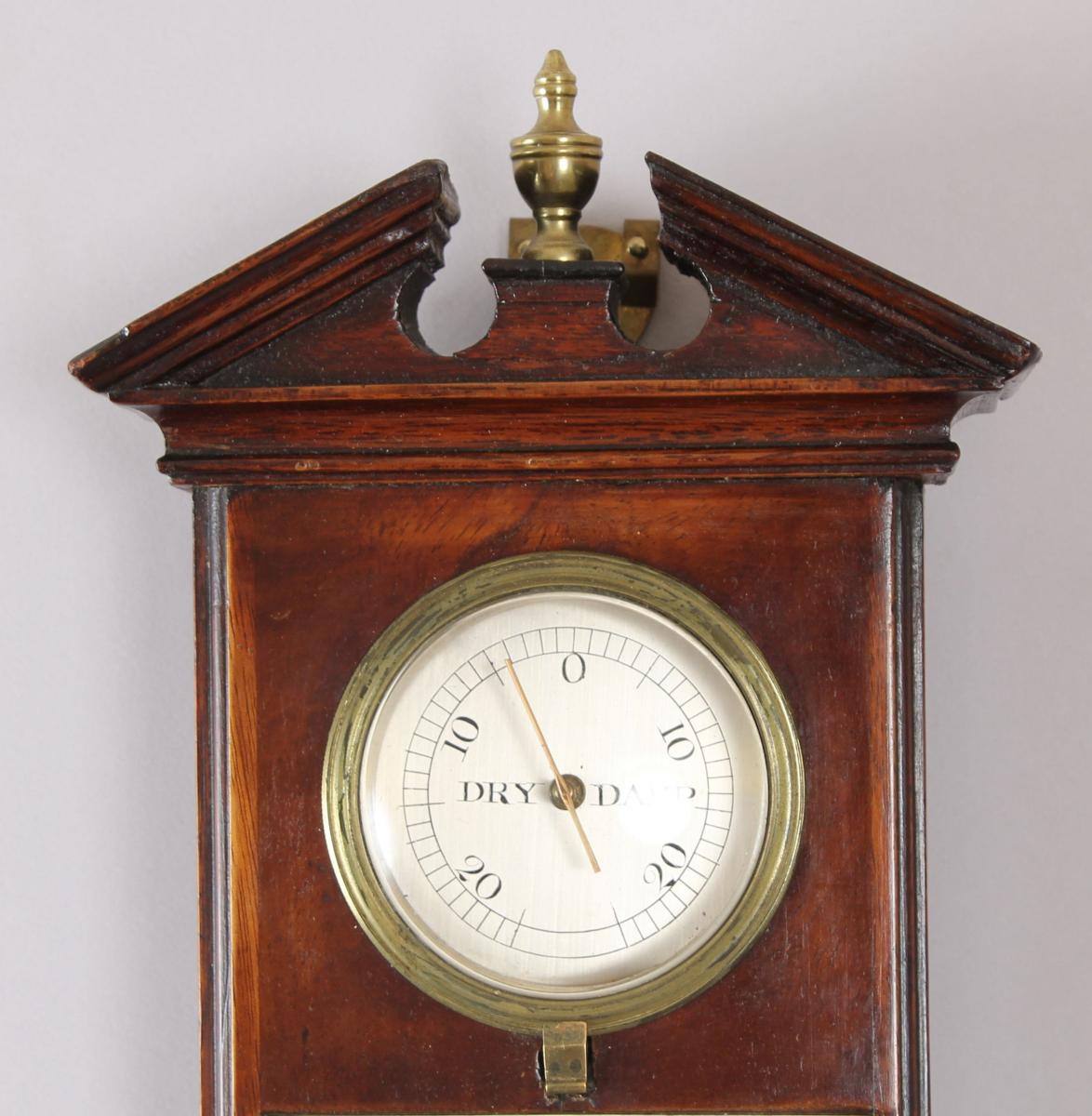 Early 19th century mahogany stick barometer by Malacrida of Dublin