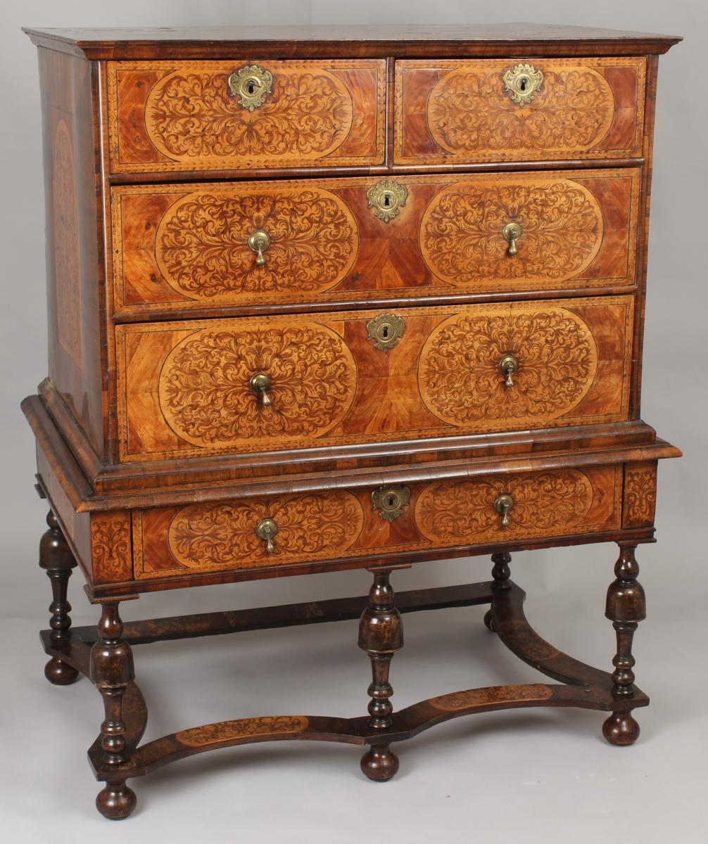 An exceptionally fine William & Mary period Chest-on-Stand