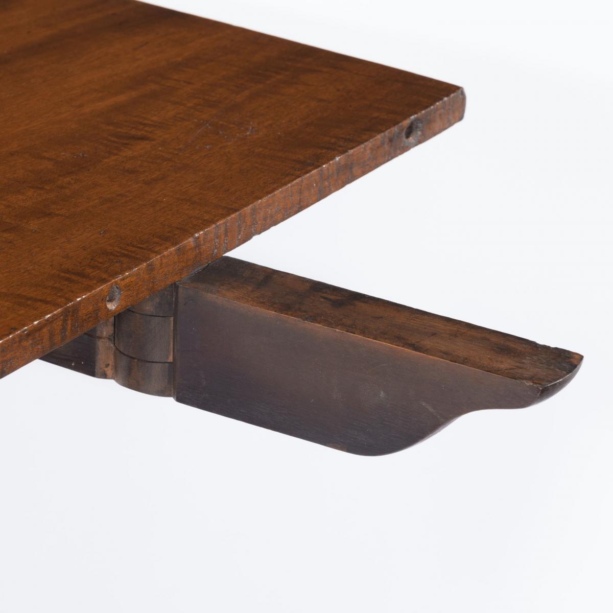 Regency mahogany twin pillar dining table