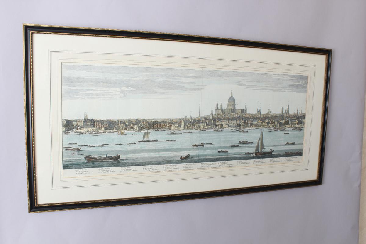 Rare set of five panoramas of the River Thames