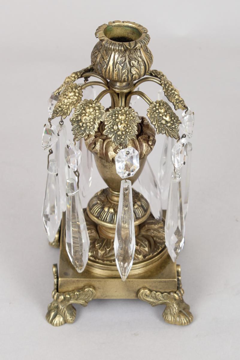 Pair of 19th century gilt brass table lights
