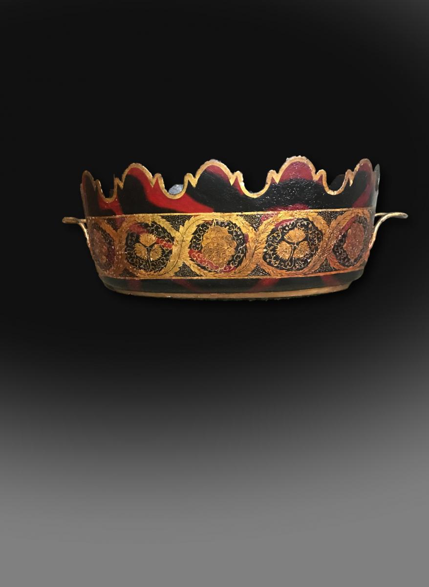 Early 19th century oval tole Verriere