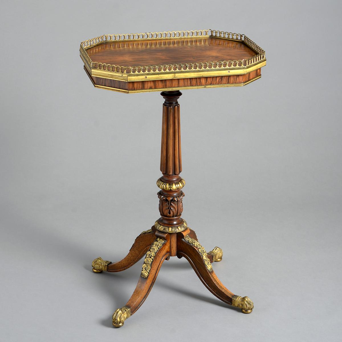 Regency Ormolu and Rosewood Lamp Table