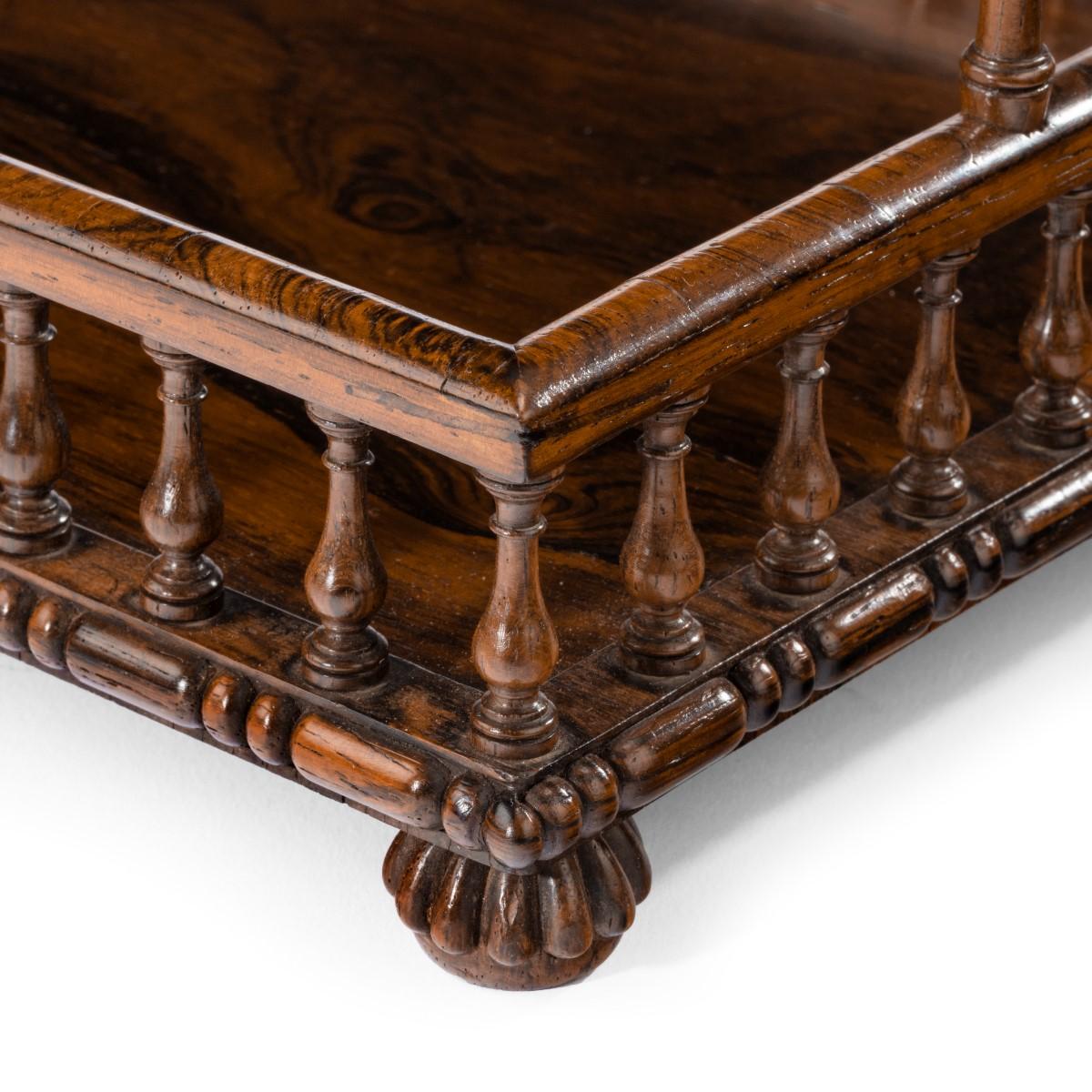 A Regency rosewood book tray attributed to Gillows
