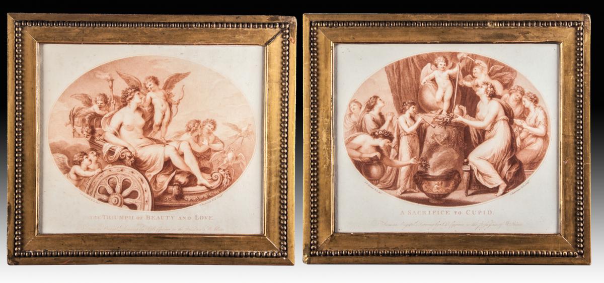 George III Stipple Engraving in Orginal frames