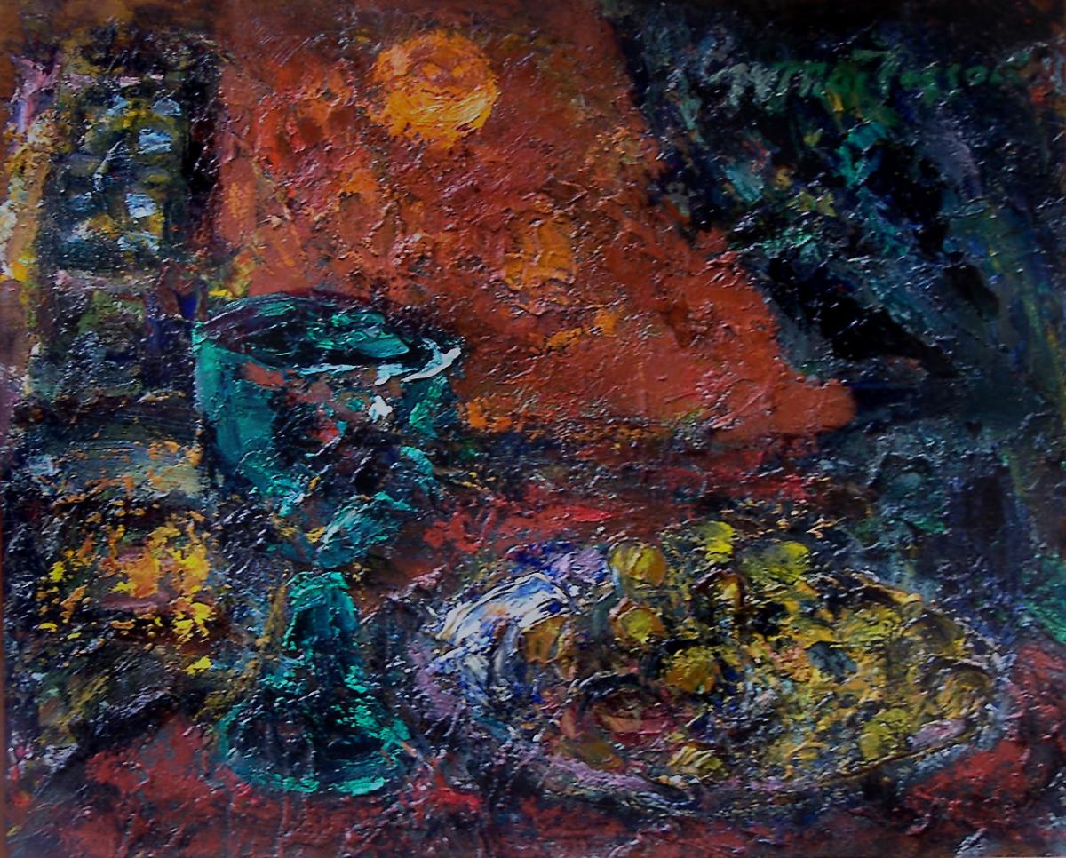 Fruit and Wine, Sir William MacTaggart P.P.R.S.A., H.R.A., R.S.W., L.L.D (1903-1981)