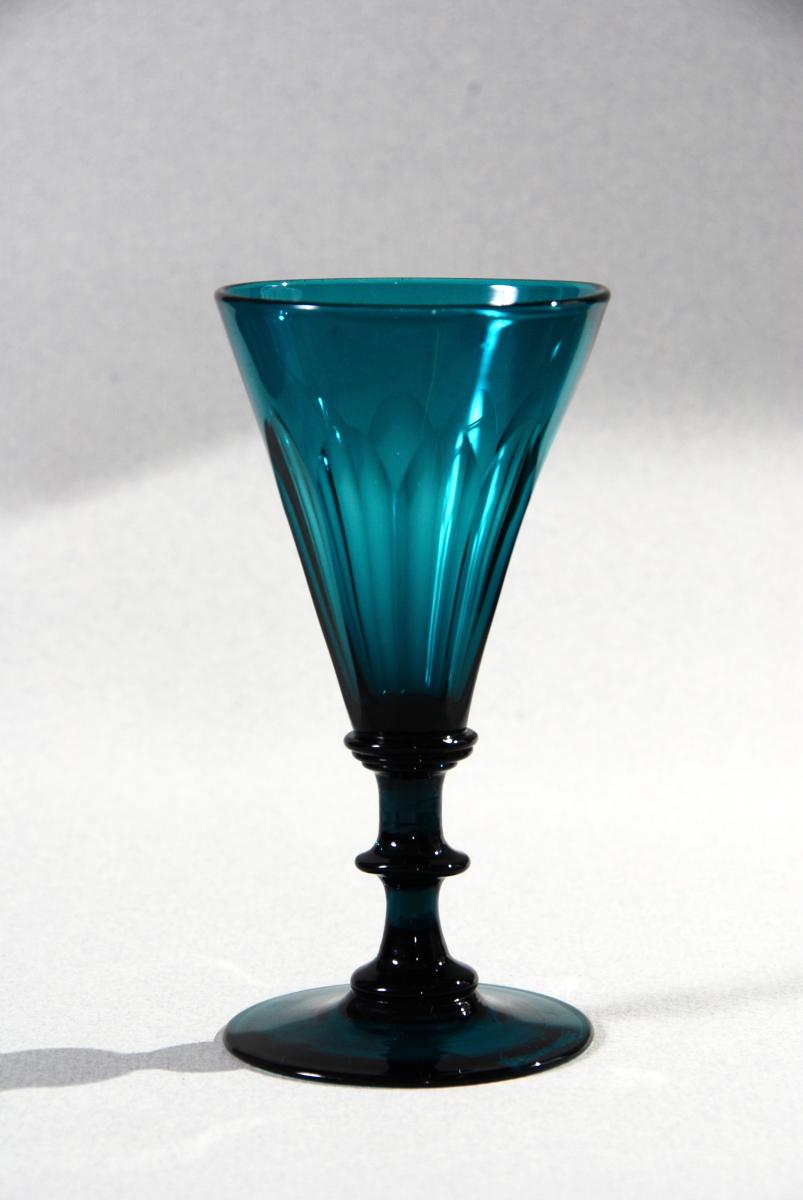 Peacock blue wine glass