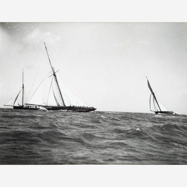 Early silver gelatin photographic print by Beken of Cowes – Yacht Maid Marion