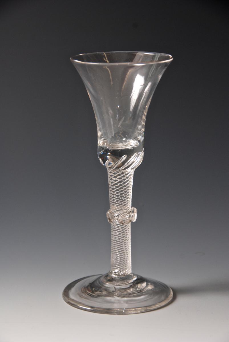 A wineglass with vermicular collar circa 1740