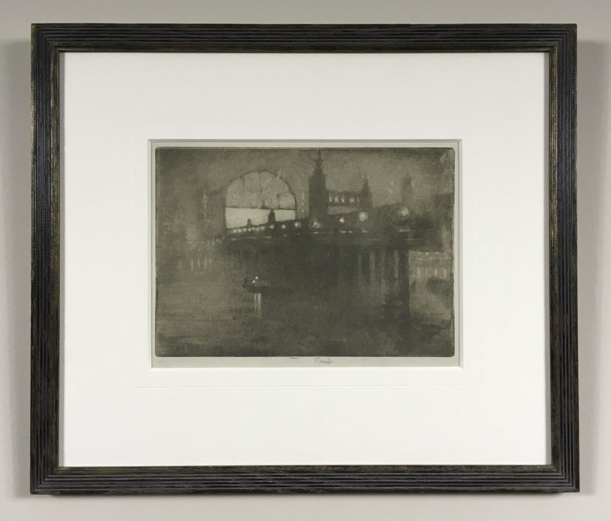 Joseph Pennell - Charing Cross Bridge at Night, 1909 - etching