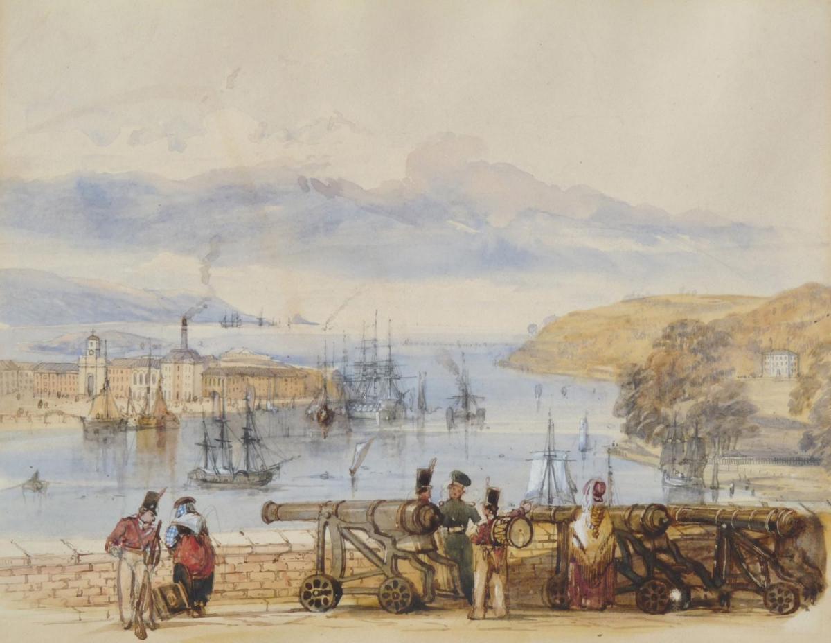 VIEW of DAVENPORT with SHIPPING by John Francis Salmon