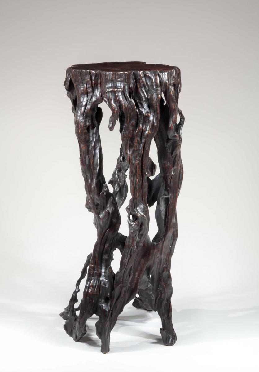 A natural root stand of irregular twisted shape, Japanese, Edo period 