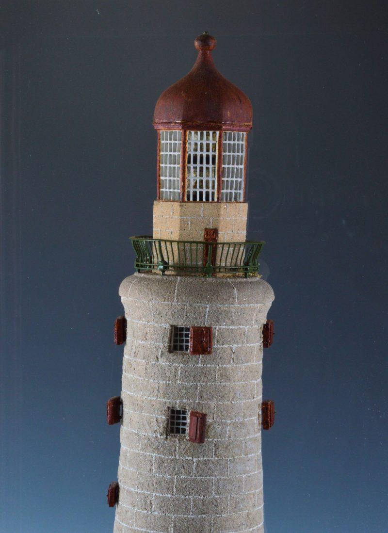 Rare Antique Mahogany cased Cork Model of a Lighthouse