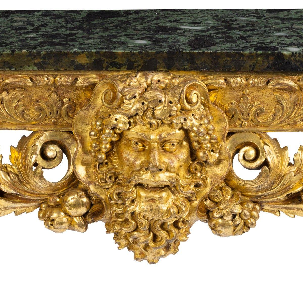 Victorian gilt wood console table in the manner of William Kent