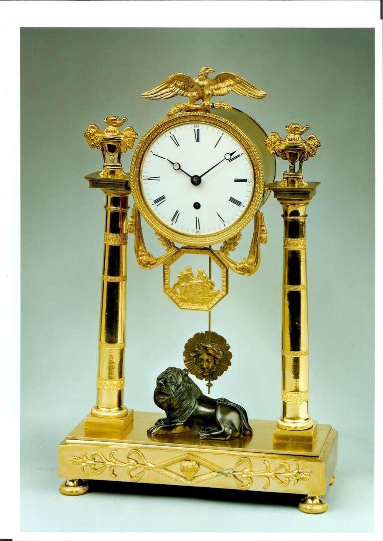 Early 19th Century Antique Regency Ormolu Mantel Clock, Baetens of Soho, London