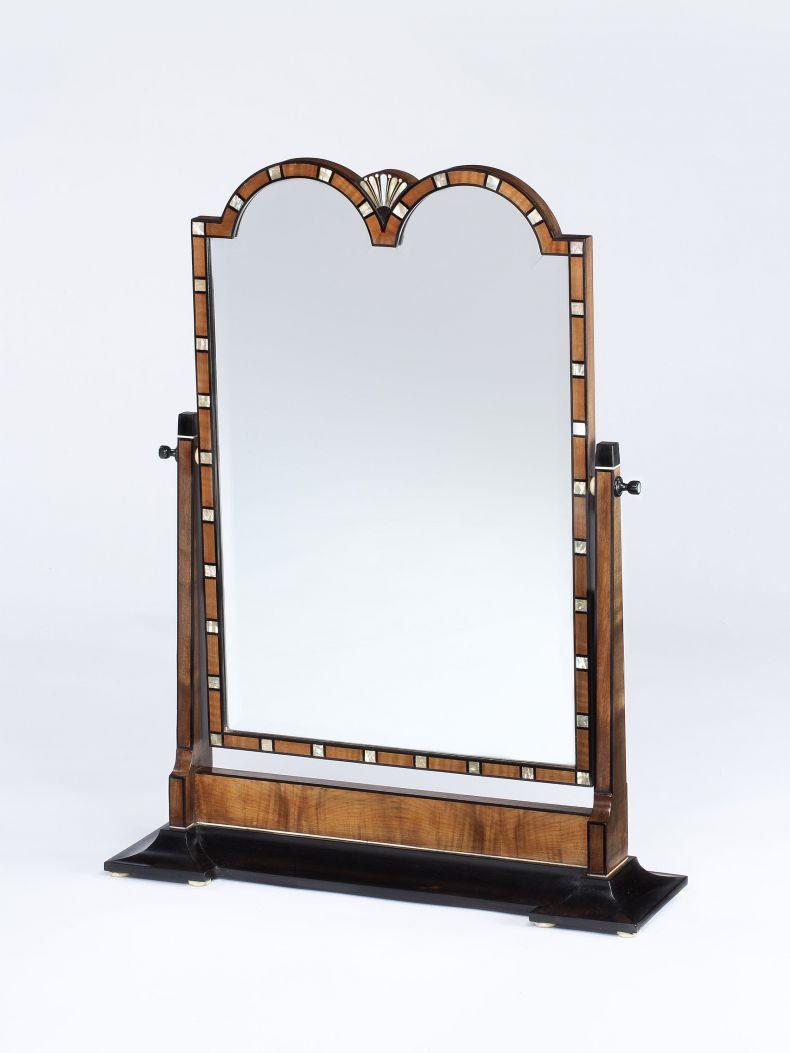 Walnut and Mother of Pearl Dressing Table Mirror by Heals